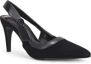 Coutgo Women's Pointed Toe High Heels Slingback Bowknot Formal Pumps Dress Shoes