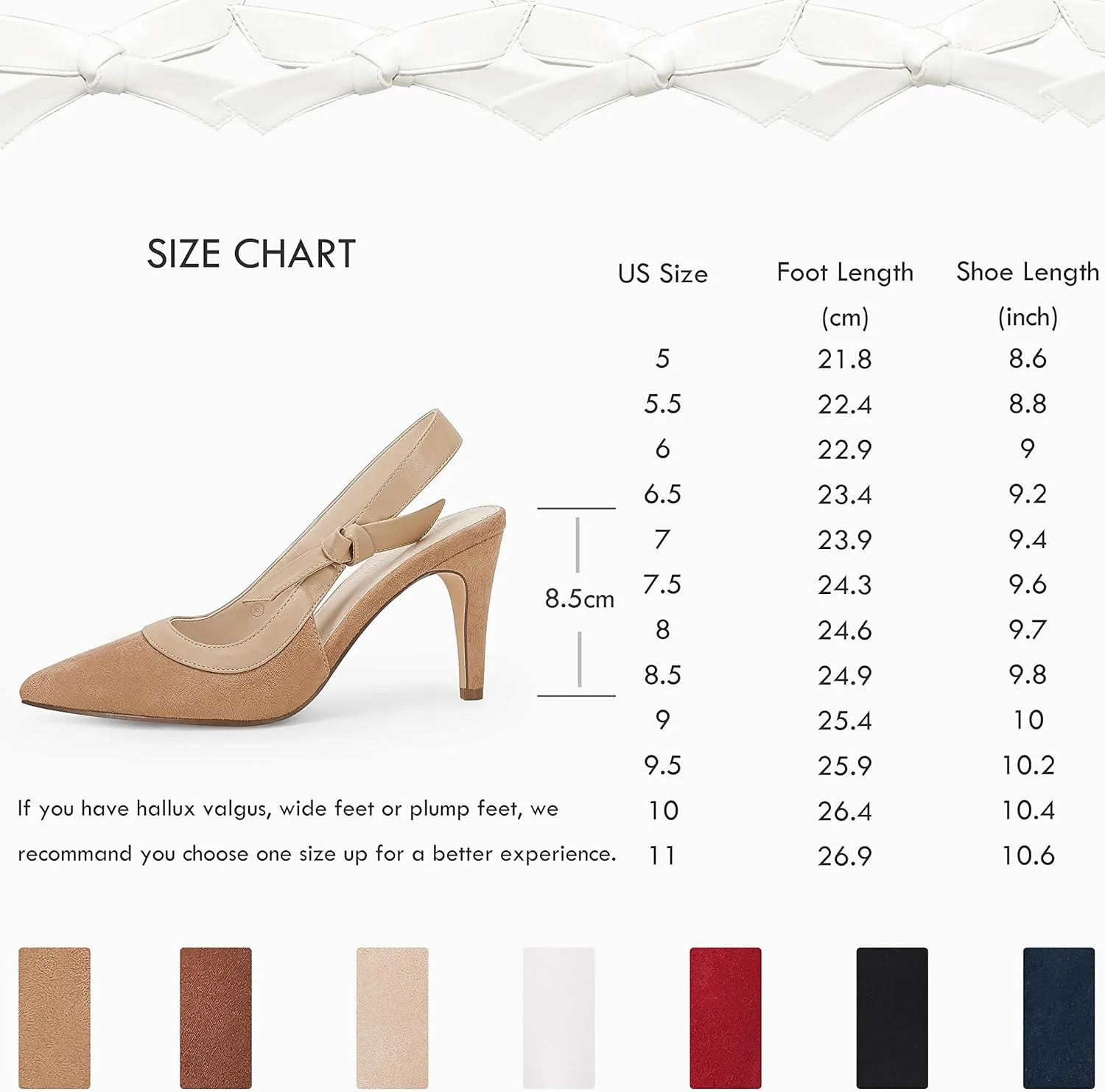 Coutgo Women's Pointed Toe High Heels Slingback Bowknot Formal Pumps Dress Shoes