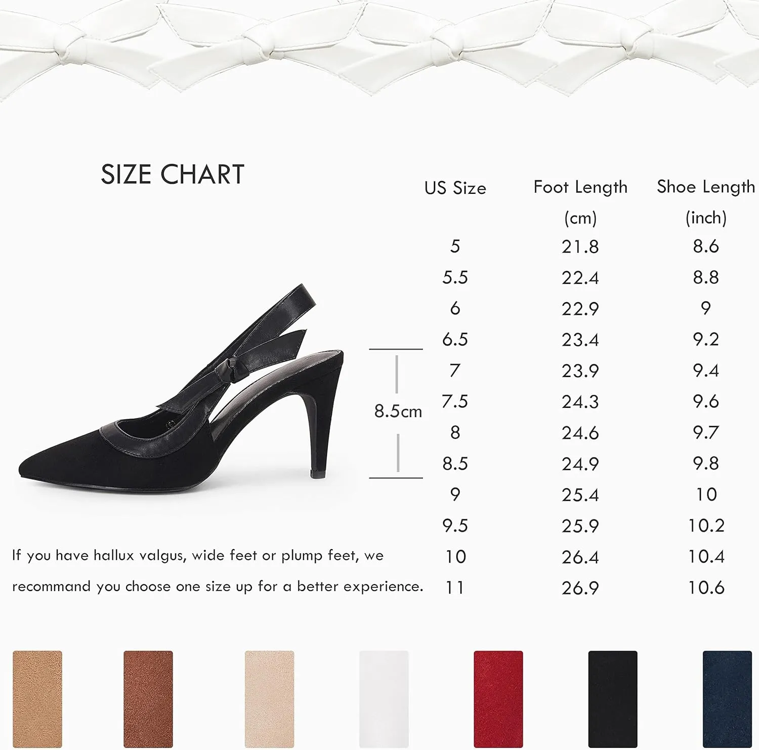 Coutgo Women's Pointed Toe High Heels Slingback Bowknot Formal Pumps Dress Shoes