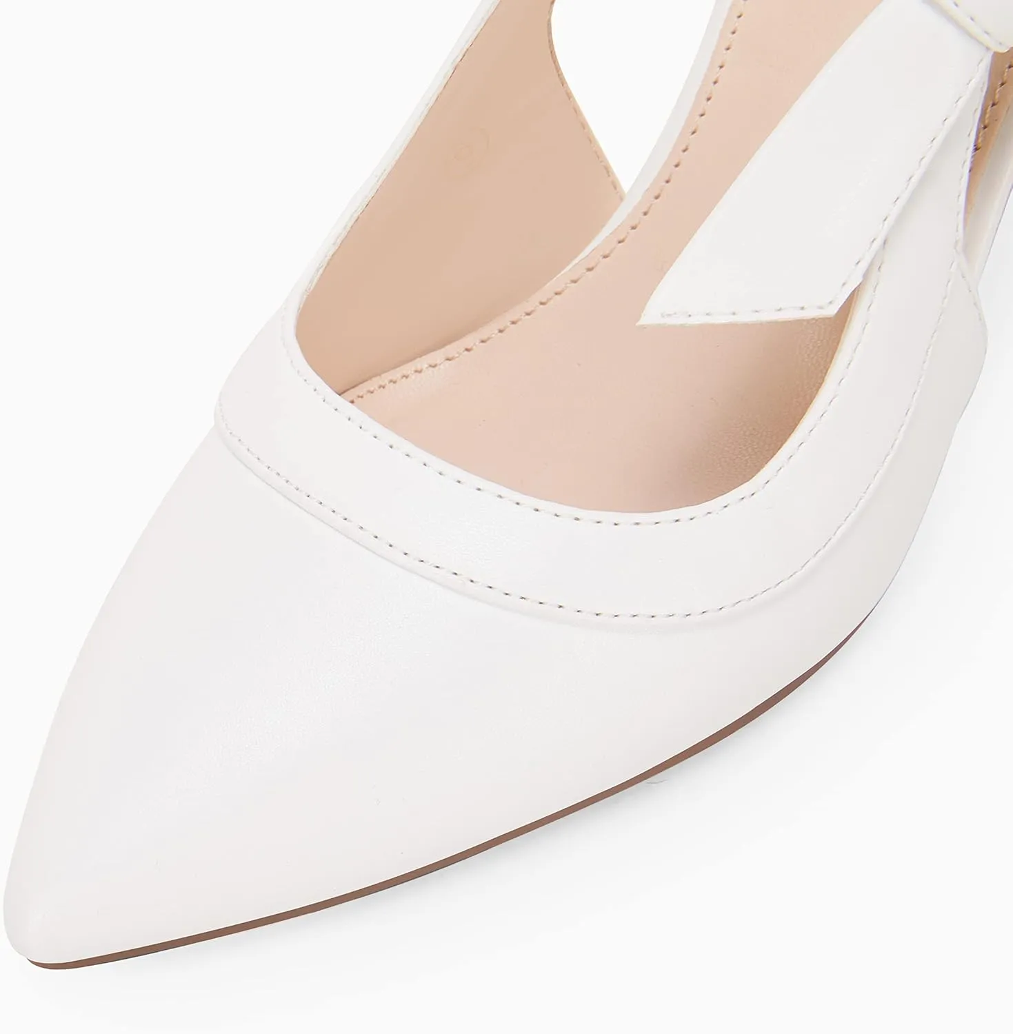 Coutgo Women's Pointed Toe High Heels Slingback Bowknot Formal Pumps Dress Shoes