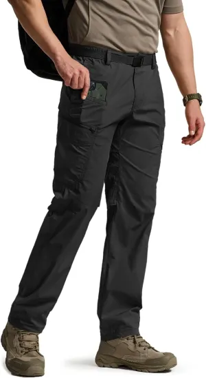 CQR Men's Quick Dry Tactical Pants, Water Resistant Outdoor Pants, Lightweight Stretch Cargo Work Hiking Pants
