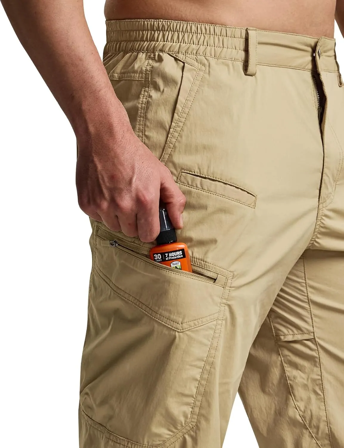 CQR Men's Quick Dry Tactical Pants, Water Resistant Outdoor Pants, Lightweight Stretch Cargo Work Hiking Pants