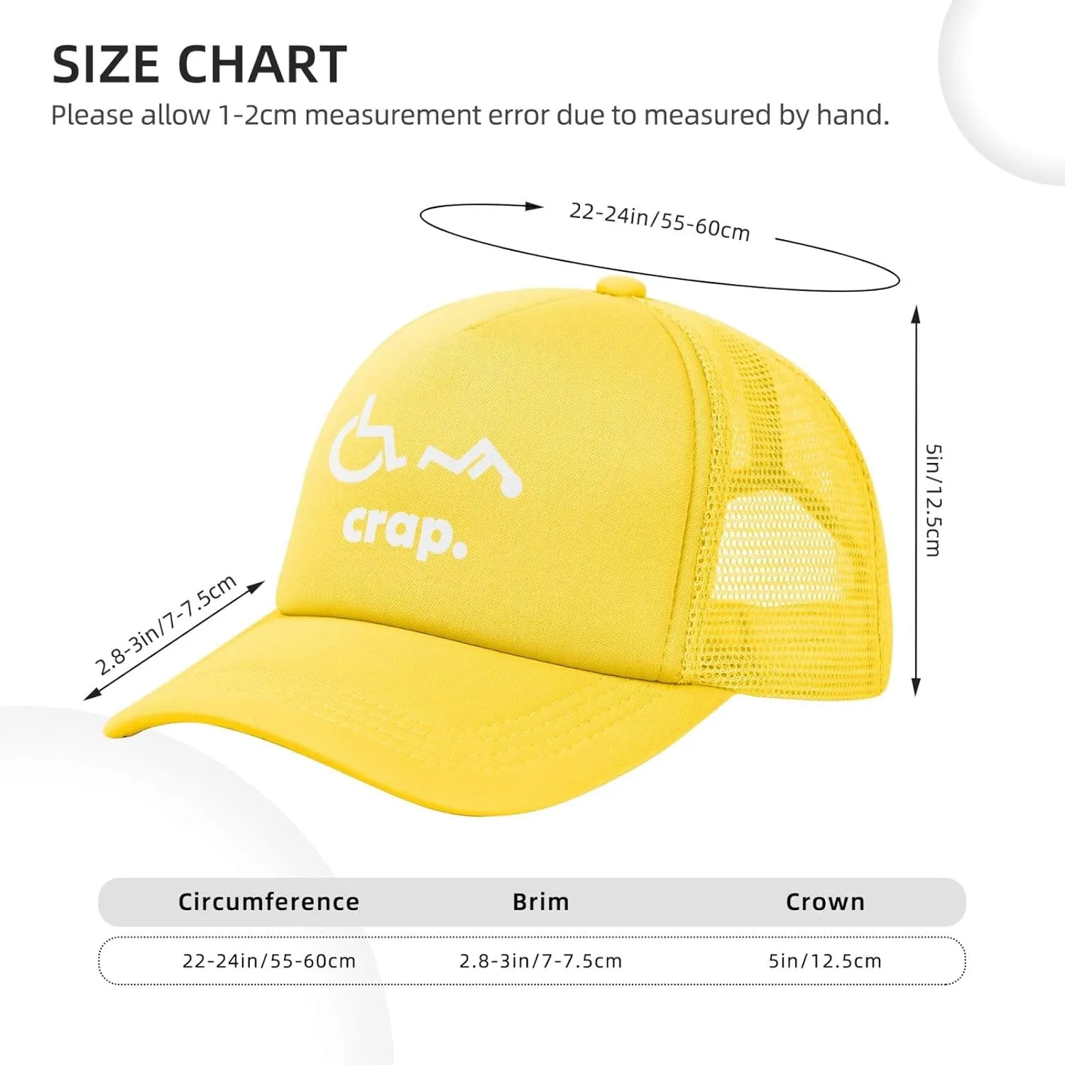 Crap Handicap Funny Wheelchair Mesh Back Trucker Cap Adult Mesh Baseball Cap