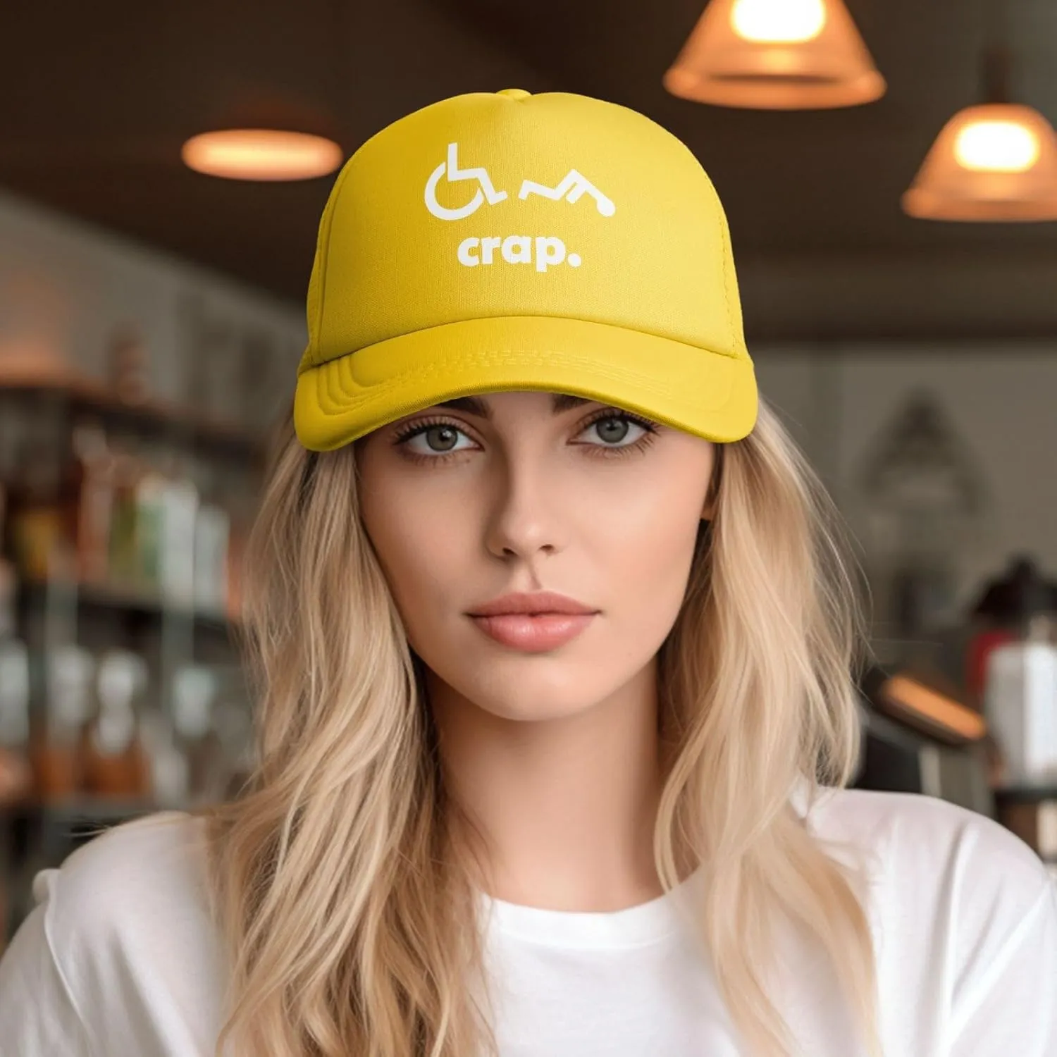 Crap Handicap Funny Wheelchair Mesh Back Trucker Cap Adult Mesh Baseball Cap
