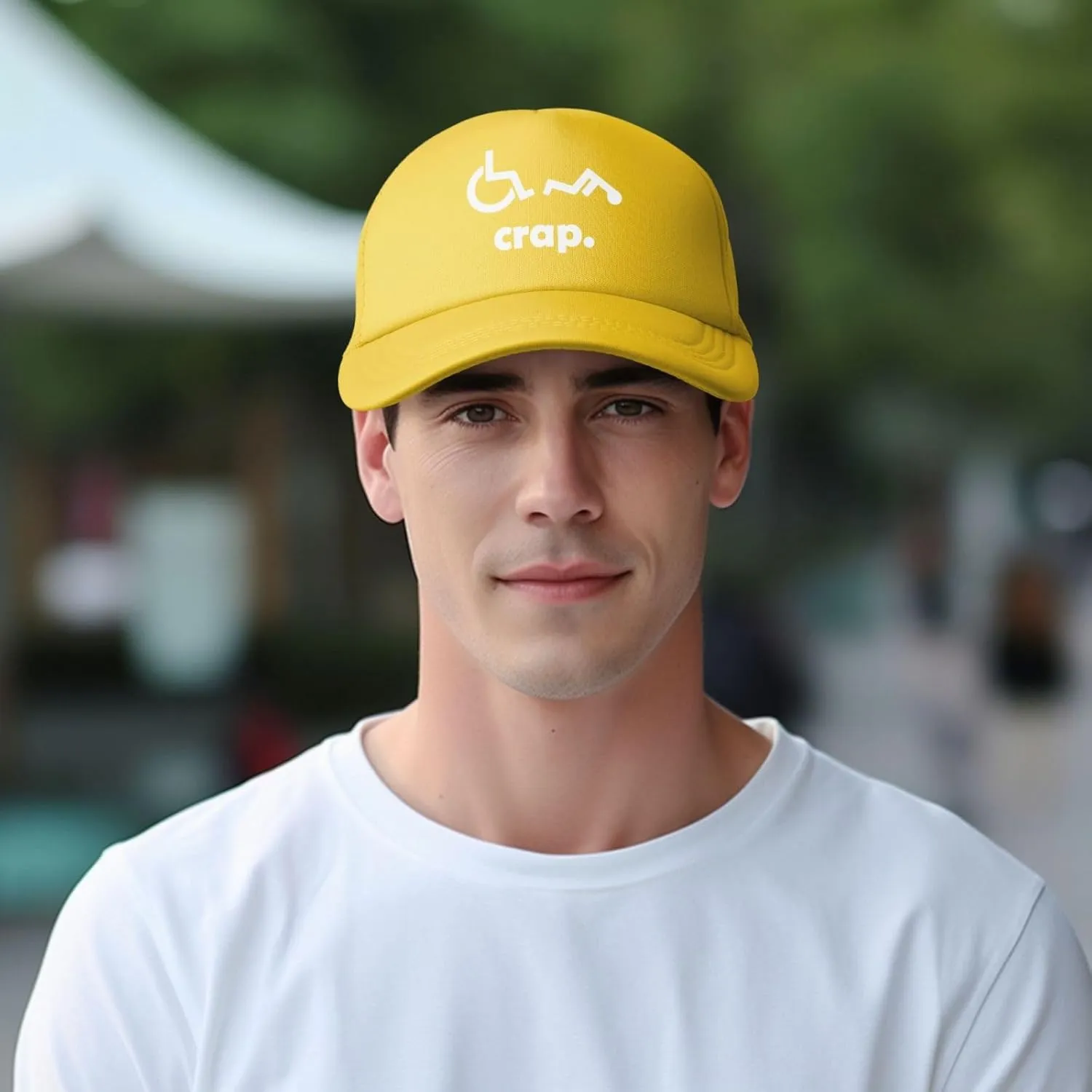 Crap Handicap Funny Wheelchair Mesh Back Trucker Cap Adult Mesh Baseball Cap
