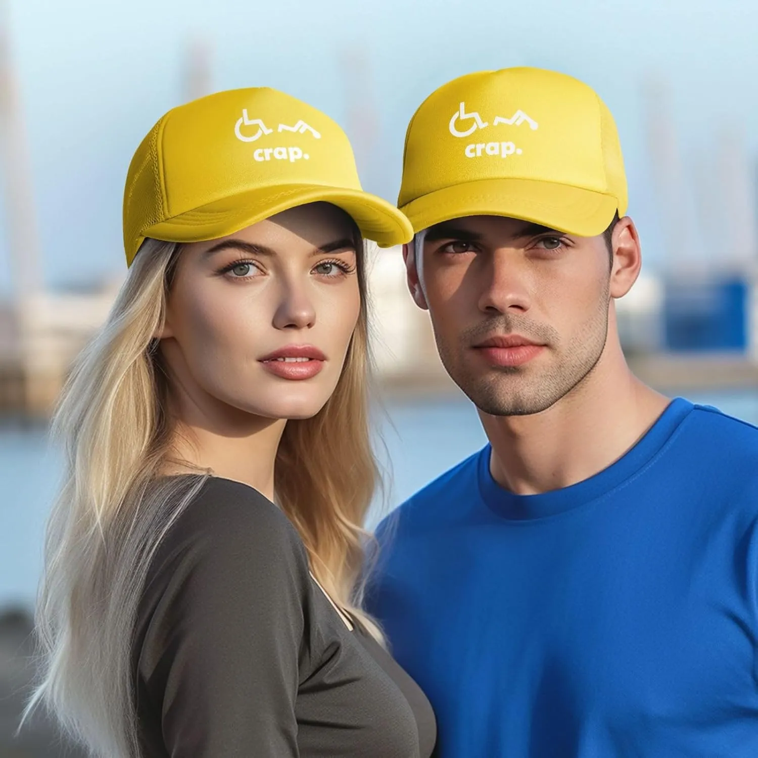 Crap Handicap Funny Wheelchair Mesh Back Trucker Cap Adult Mesh Baseball Cap