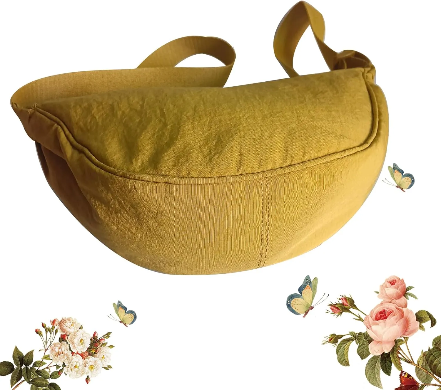 Crescent Bag for Women Men Small Nylon Crossbody Lightweight Shoulder Purse Travel Waist Bag