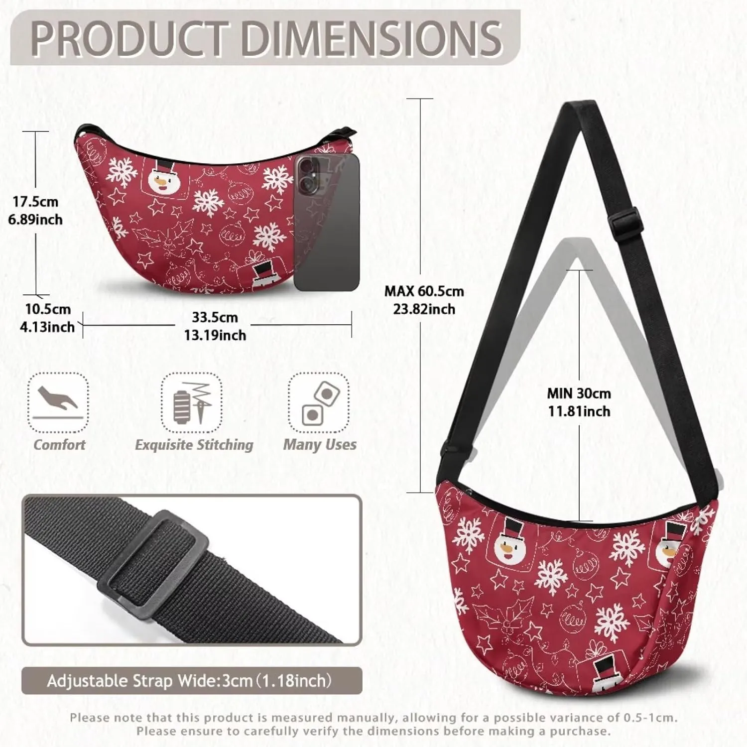 Crescent Cross-body Bags Lightweight and Soft Shoulder Bag Purse Small Dumpling Hobo Bag Fashion Handbags