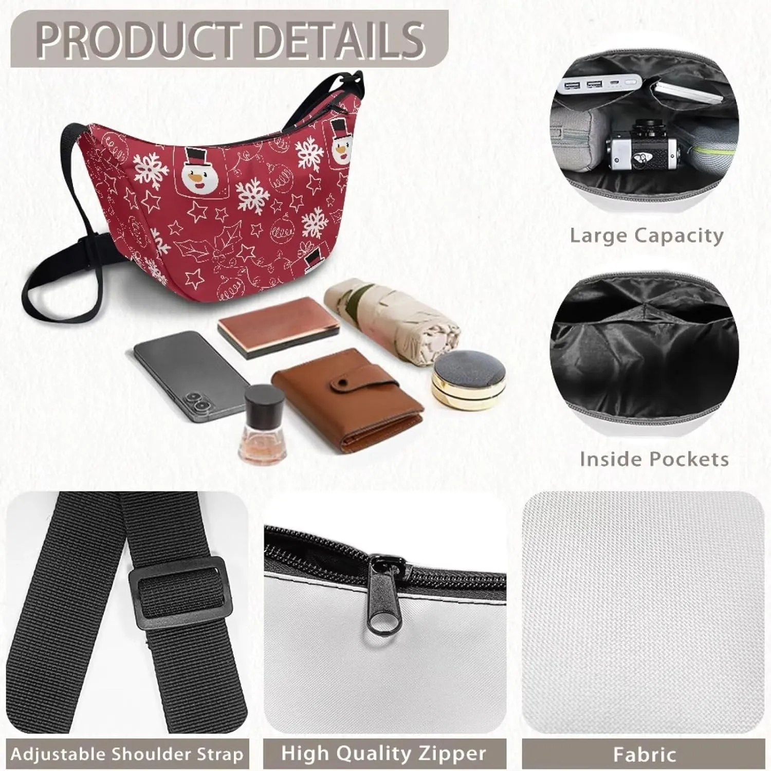 Crescent Cross-body Bags Lightweight and Soft Shoulder Bag Purse Small Dumpling Hobo Bag Fashion Handbags