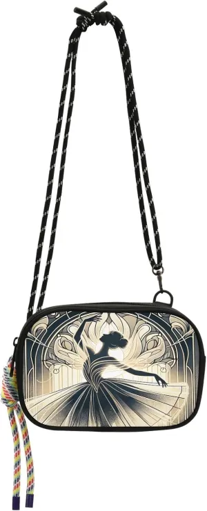 Crossbody Bag Art Nouveau Artistic Image Of Ballerina Dancing in The Backlight Phone Purse Small Handbag