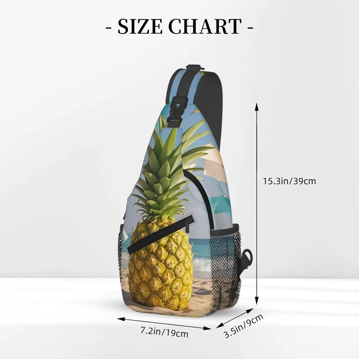 Crossbody Bag for Women Men Beach Geometric Pineapple Chest Bag Crossbody Sling Bag Adjustable Shoulder Bag