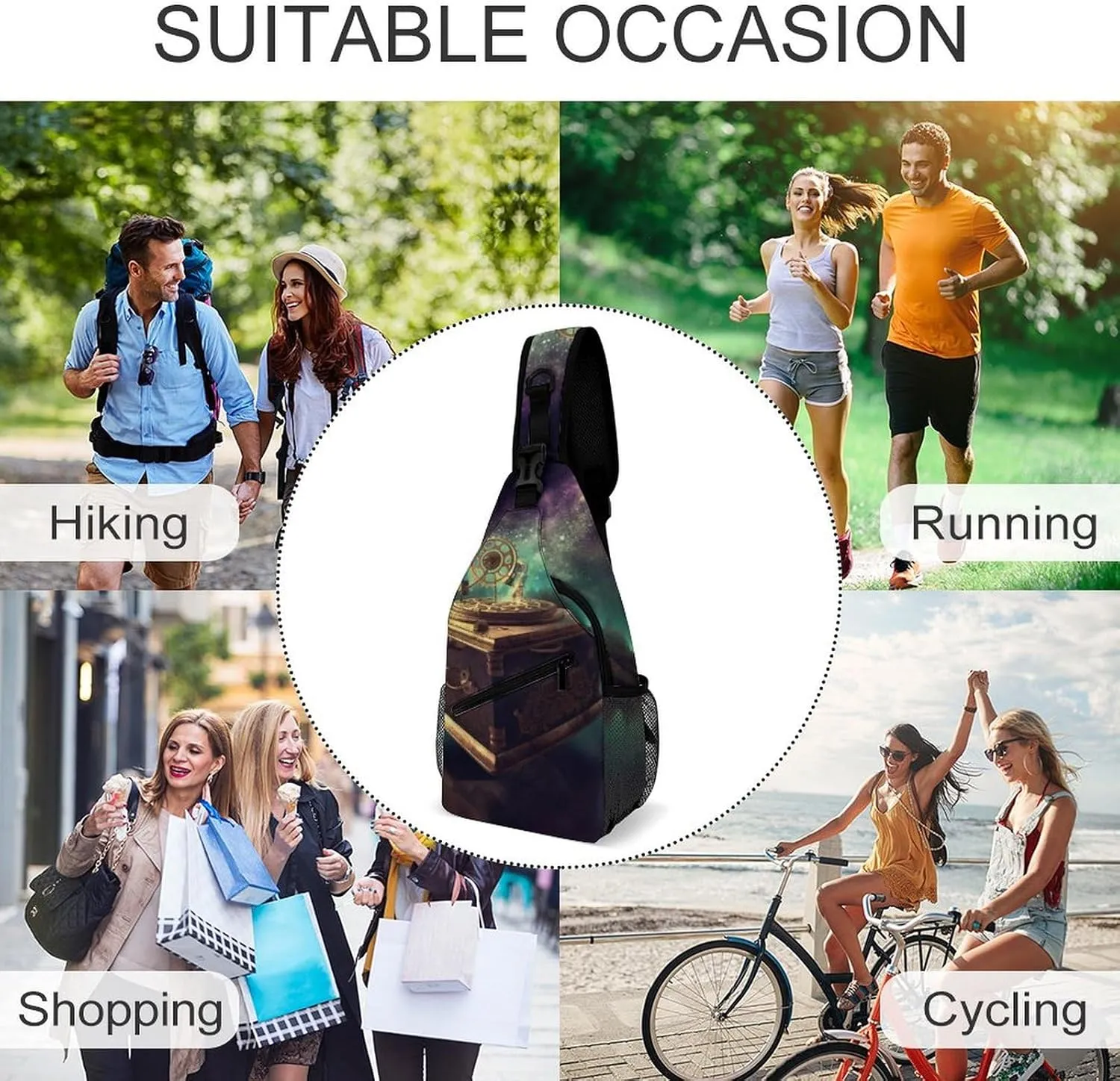 Crossbody Bag for Women Men Chest Bag Flying Dragon Sling Bag Crossbody Shoulder Bag Sling Backpack