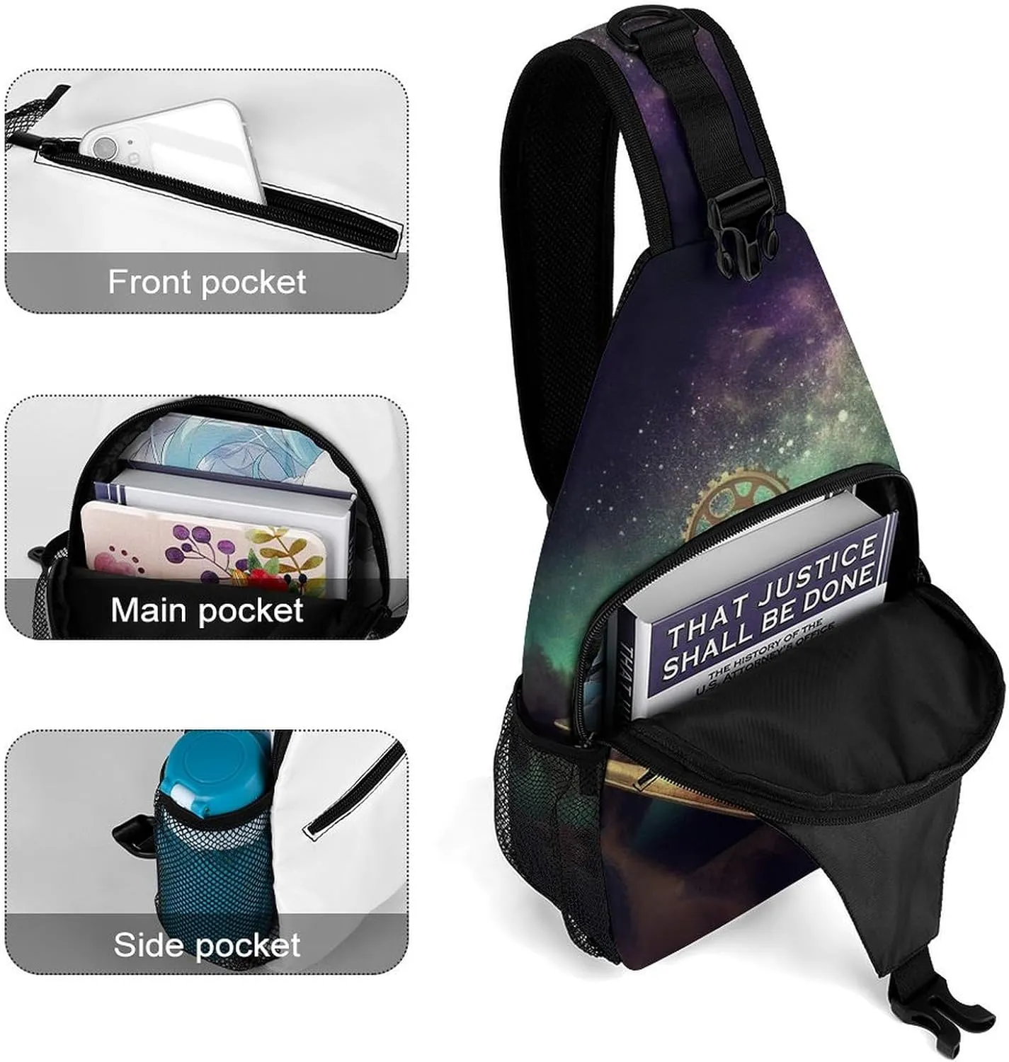 Crossbody Bag for Women Men Chest Bag Flying Dragon Sling Bag Crossbody Shoulder Bag Sling Backpack