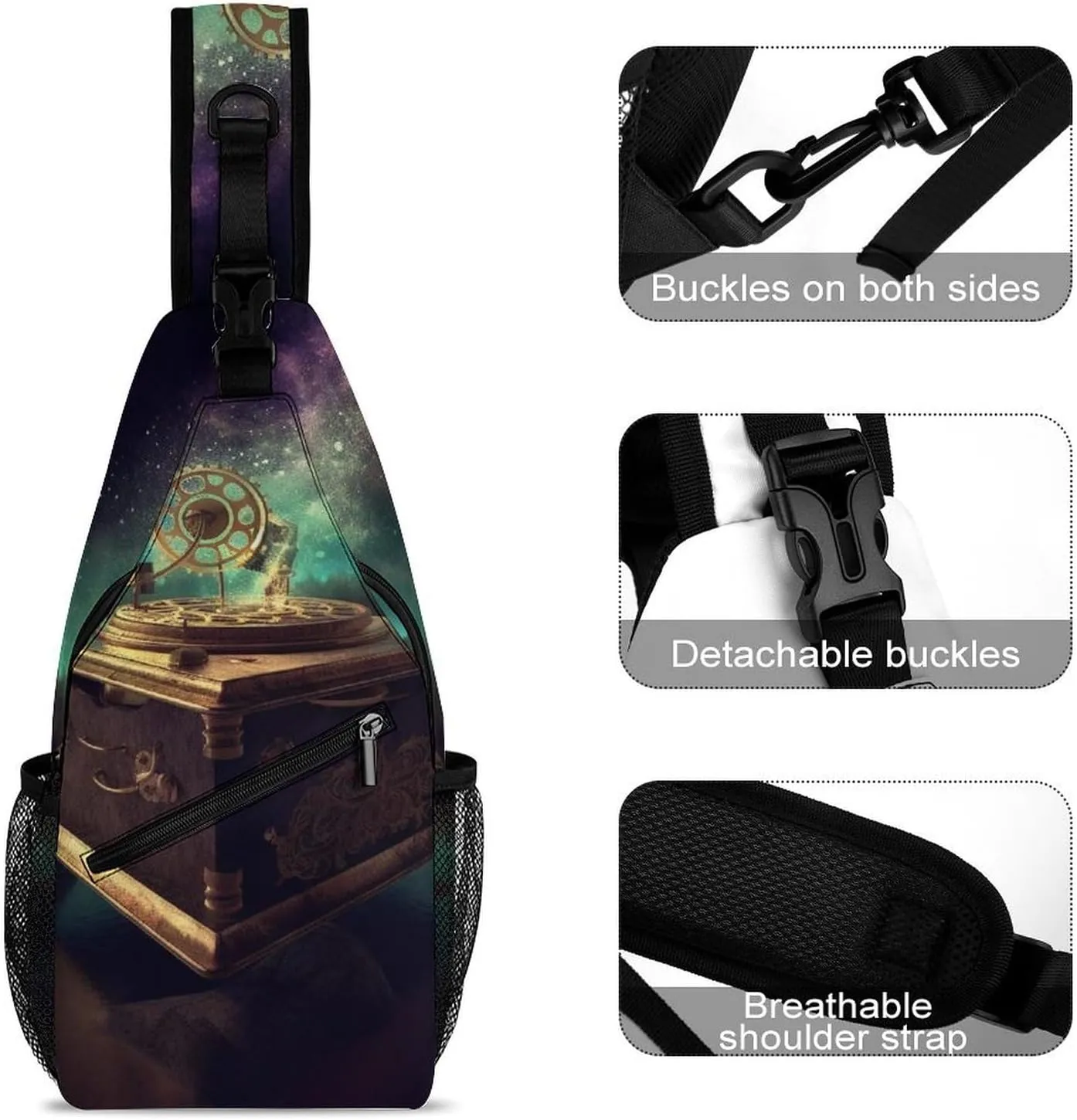 Crossbody Bag for Women Men Chest Bag Flying Dragon Sling Bag Crossbody Shoulder Bag Sling Backpack
