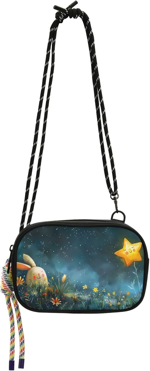 Crossbody Bag Gardens Rabbit and Smiling Star Phone Purse Small Handbag