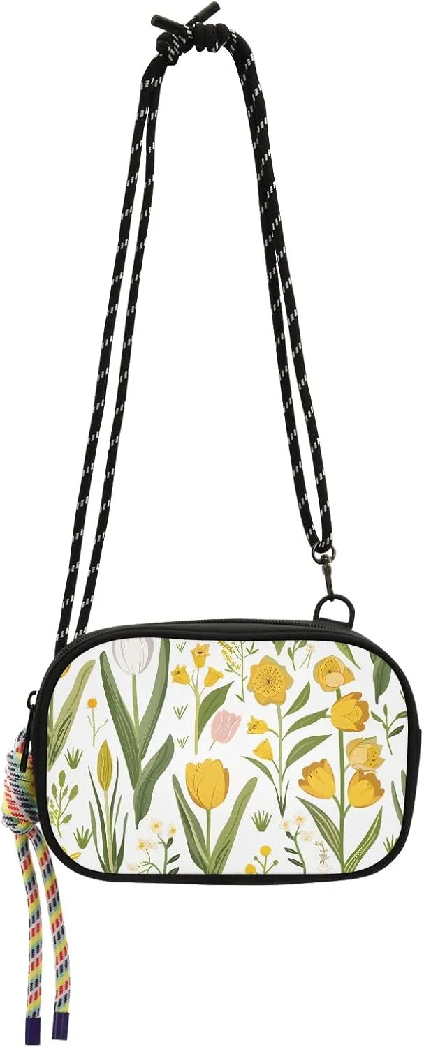 Crossbody Bag Spring Floral Flowers Tulips Daffodils Lily Of The Valley Phone Purse Small Handbag