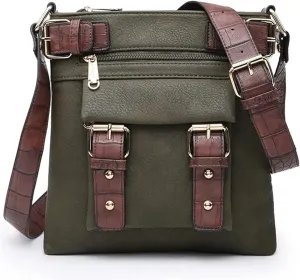 Crossbody Bags for Women Trendy Soft Vegan Leather medium Purses Cross Body Multi Pocket Shoulder bags Handbags