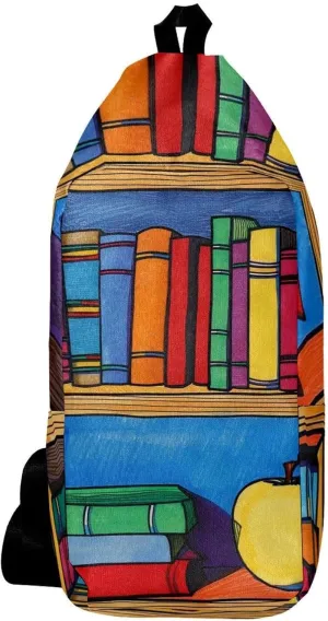 Crossbody Bags for Women,Crossbody Bag Men,Small Sling Bag,Cartoon Book Shelf,Crossbody Purse