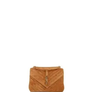 Crowd-pleaser ESMEE Unique selection Suede Camel  Bag Shoulder Plaque Logo -