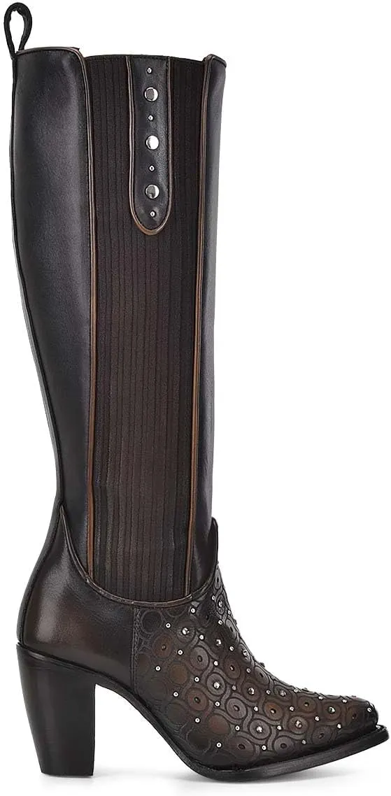 Cuadra Women's Tall Boot with Bovine Leather and Laser Engraving 3F0BRS