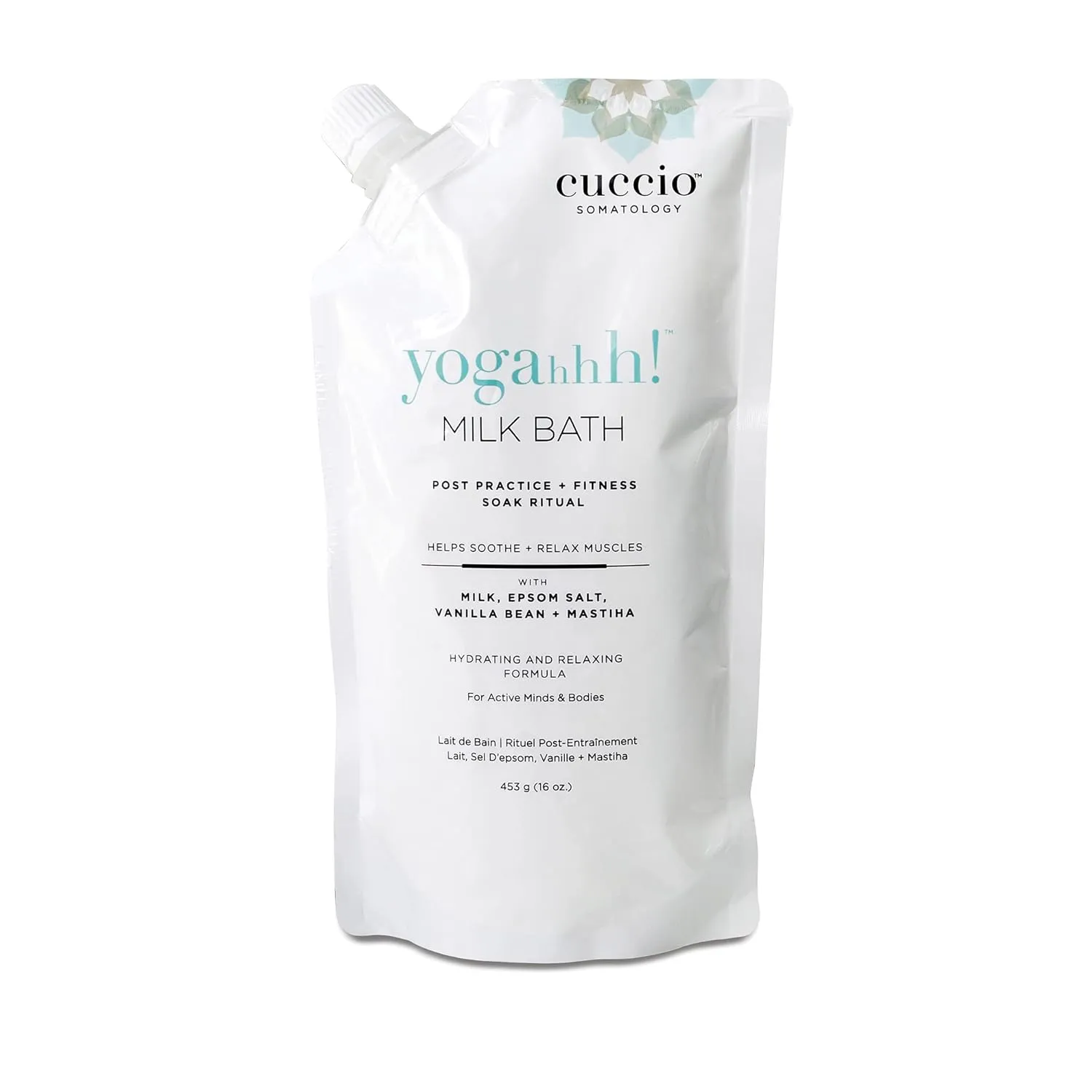 Cuccio Somatology Yogahhh Milk Bath - Restores Moisture to Dry Skin - Draws Out Discomfort from Sore, Swollen Muscles - Removes Excess Sweat from Pores - Exfoliates The Skin - Paraben Free - 16 oz