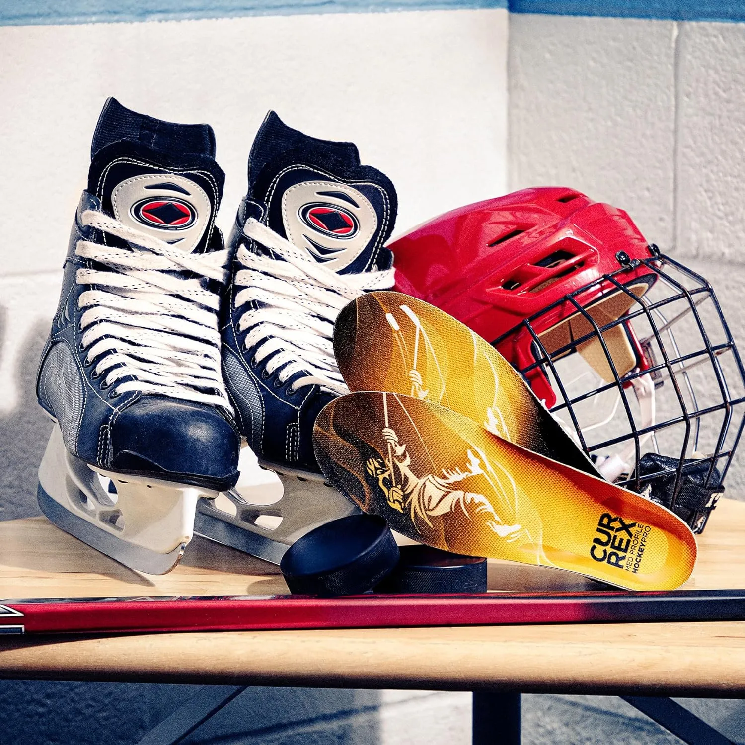 CURREX HockeyPro Insoles for Hockey Skates & Ice Skating – 3D Dynamic Arch Support to Improve Stability, Anti-Slip Heel for Optimized Movement – for Men & Women – Medium Arch, XL