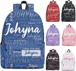 Custom Backpack with Name Personalized Name School Backpack, Customized Bookbag for Boys Girls Kids School Travel Work (Color11)