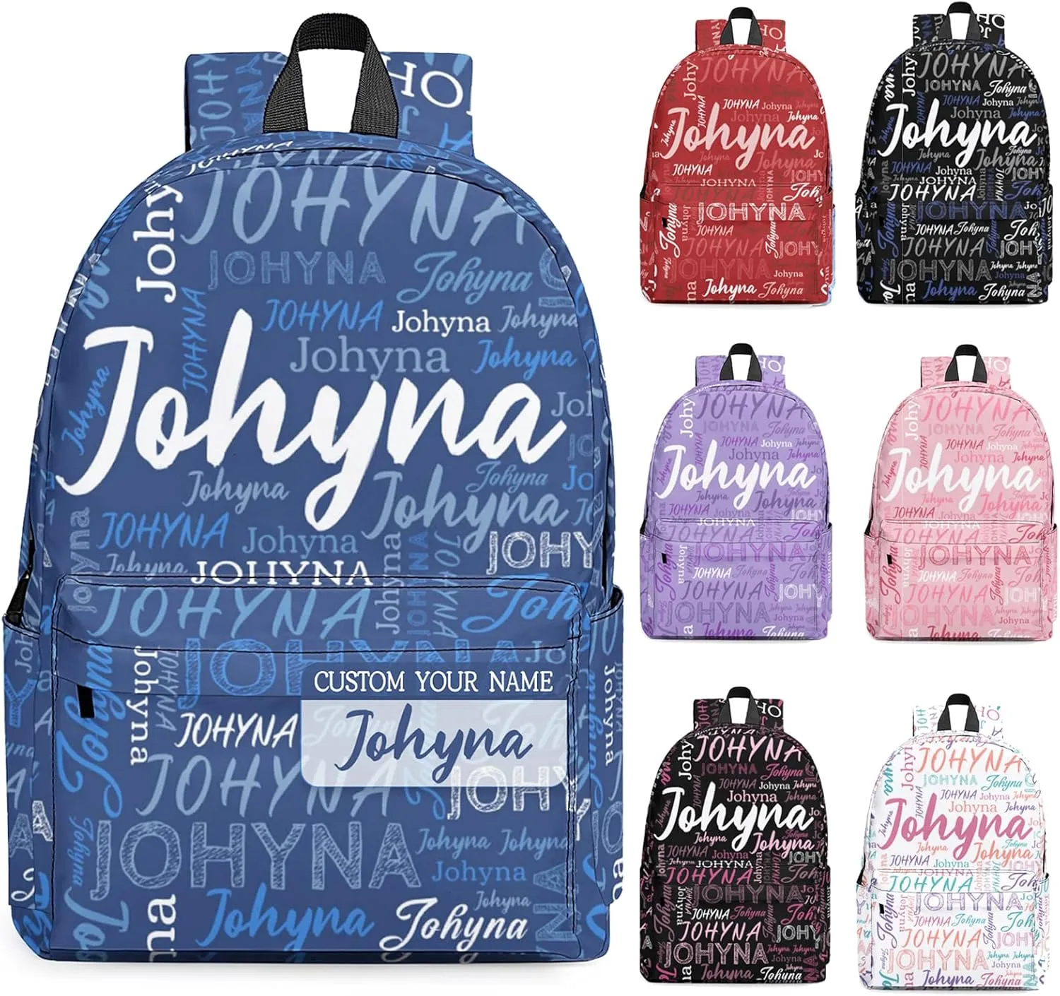 Custom Backpack with Name Personalized Name School Backpack, Customized Bookbag for Boys Girls Kids School Travel Work (Color11)