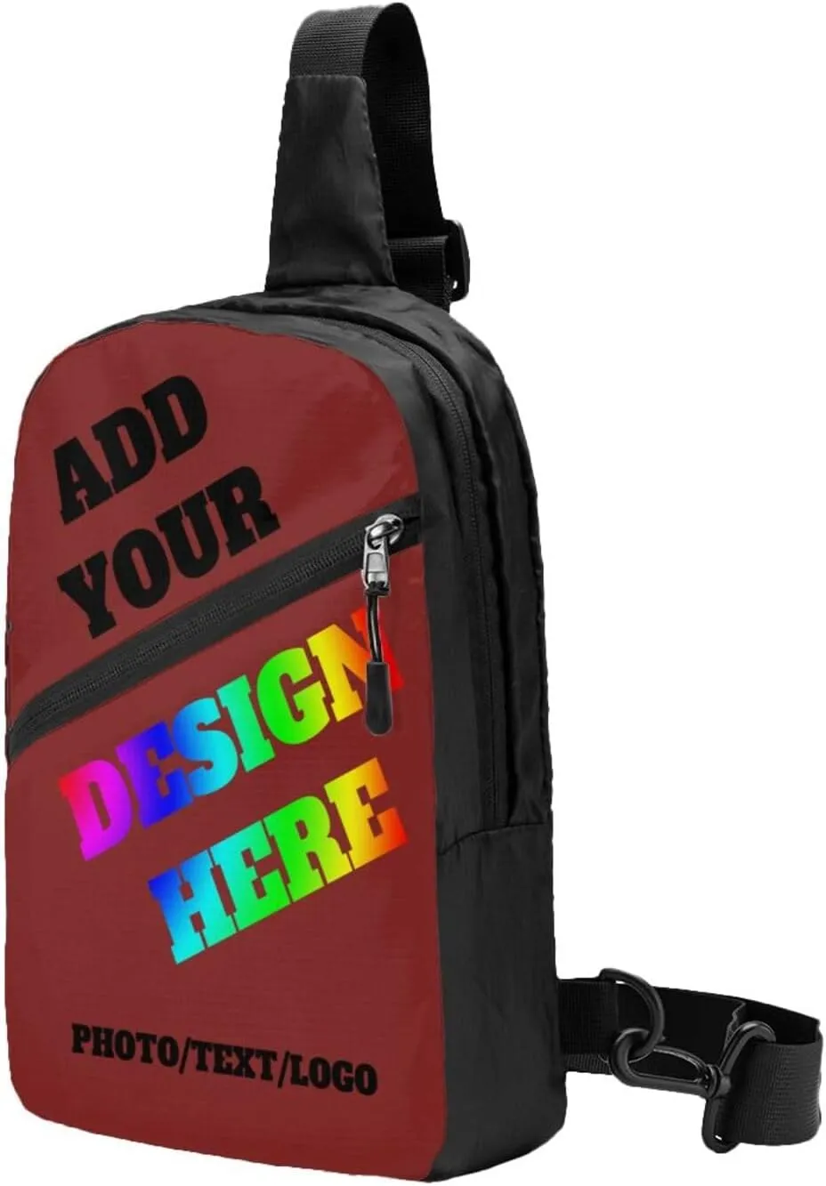Custom Messenger Bag with Text Logo Sling Shoulder Backpack For Men Women, Personalized Custom Messenger Bag Gifts
