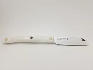 CUTCO Model 3720 White (Pearl) Santoku Paring Knife with High Carbon Stainless 3" blade and 5" handle in factory-sealed plastic bag.