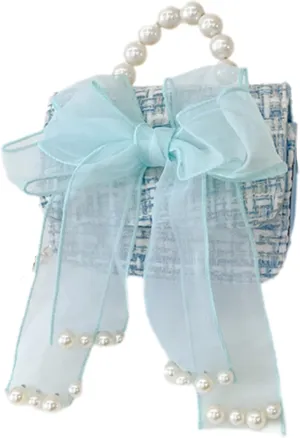 Cute Crossboby Purse with Bowknot Shoulder Bag for Little Girls, Girls Kids Fashion Handbags with Pearl Handle