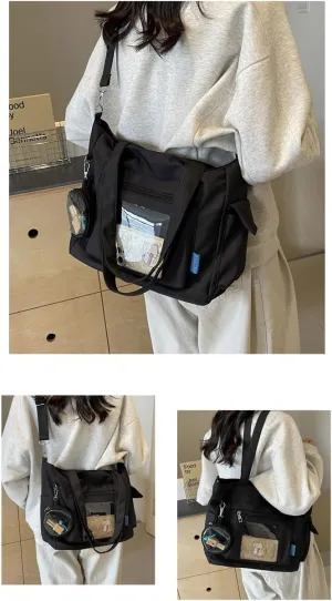 Cute Handbag Crossbody Bag Women, Aesthetic Y2K Shoulder Handbags Fashion Top Handle Bag Women Trendy Tote Bag (black)