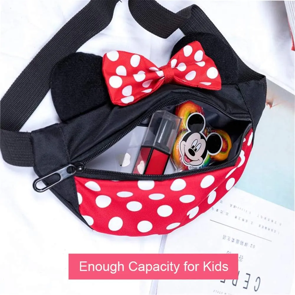 Cute Mini Mouse Fanny Pack for Little Girls Travel Crossbody Purse Small Children Kids Waist Bag Baby Toddler Girls Accessories Outfit Child Cross Body Purse Girl Waist Pack Toddler Bag