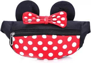 Cute Mini Mouse Fanny Pack for Little Girls Travel Crossbody Purse Small Children Kids Waist Bag Baby Toddler Girls Accessories Outfit Child Cross Body Purse Girl Waist Pack Toddler Bag