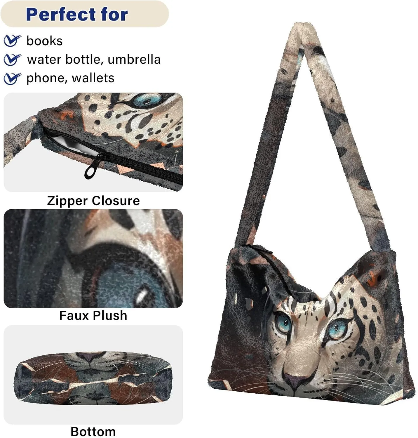 Cute Mouse Broken Wall Shoulder Bag, Plush Tote Bag Women, Womens Outdoor Bag