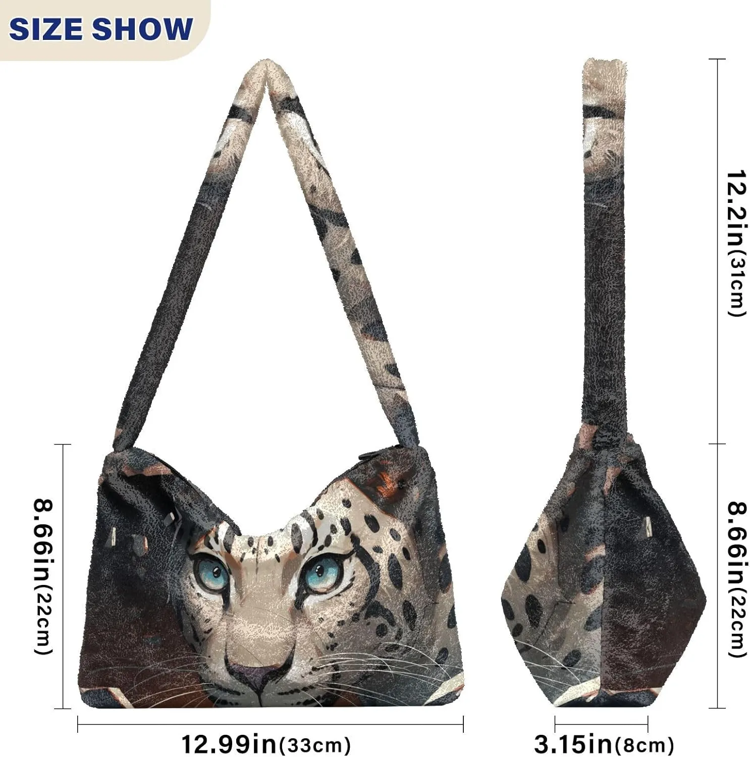 Cute Mouse Broken Wall Shoulder Bag, Plush Tote Bag Women, Womens Outdoor Bag
