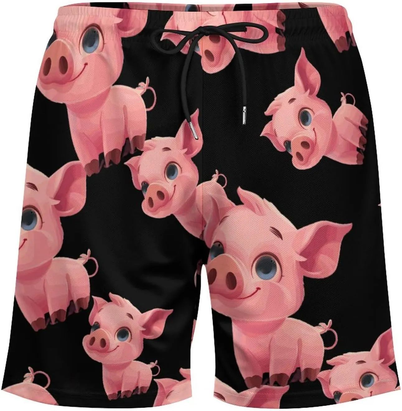 Cute Pigs Men's Swim Trunks Quick Dry Board Shorts Swimwear Beach Shorts with Compression Liner