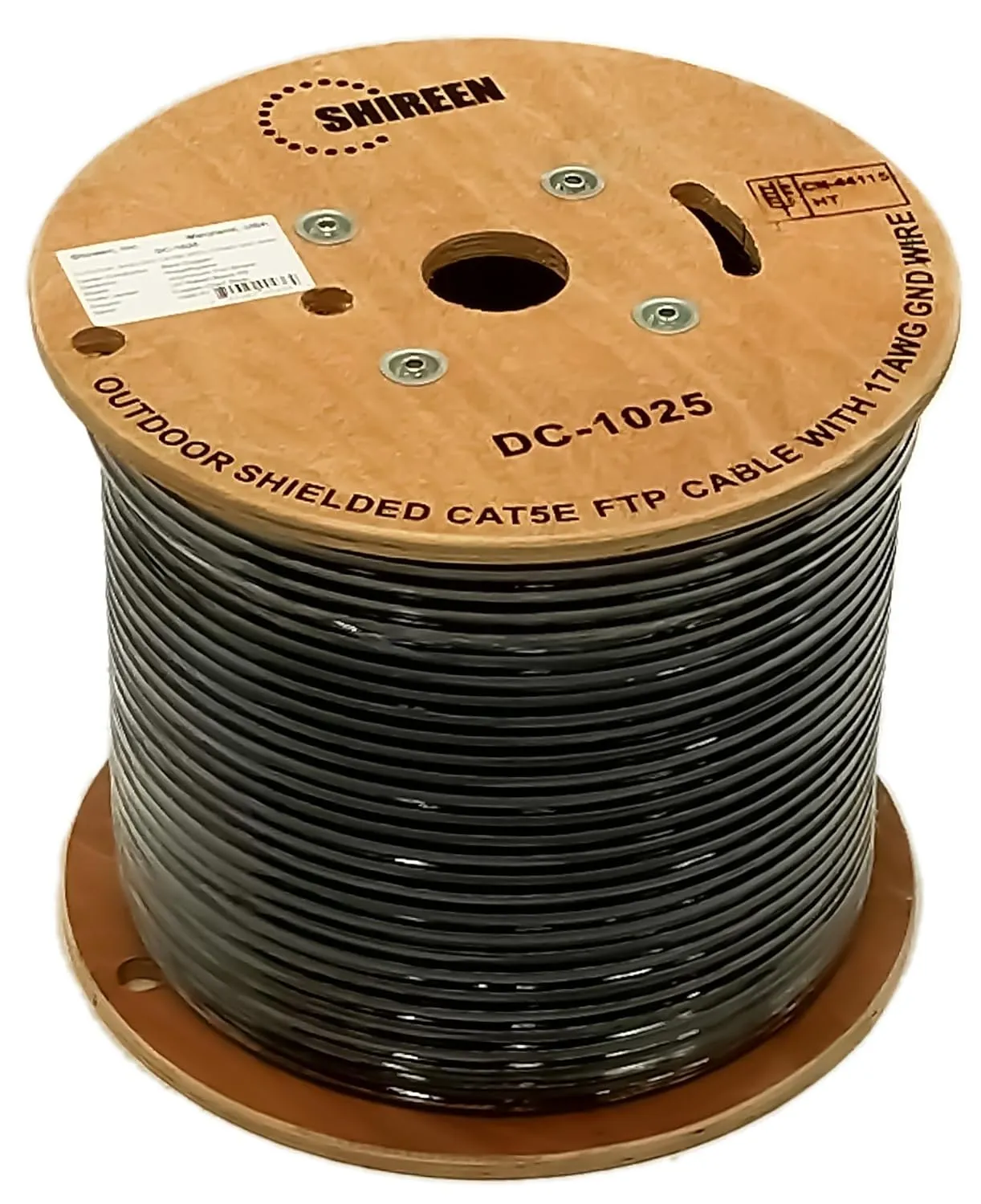 DC-1025 - Outdoor CAT5e FTP - Shielded Cable with a Solid 17AWG CCS Messenger Wire, 1000ft Spool