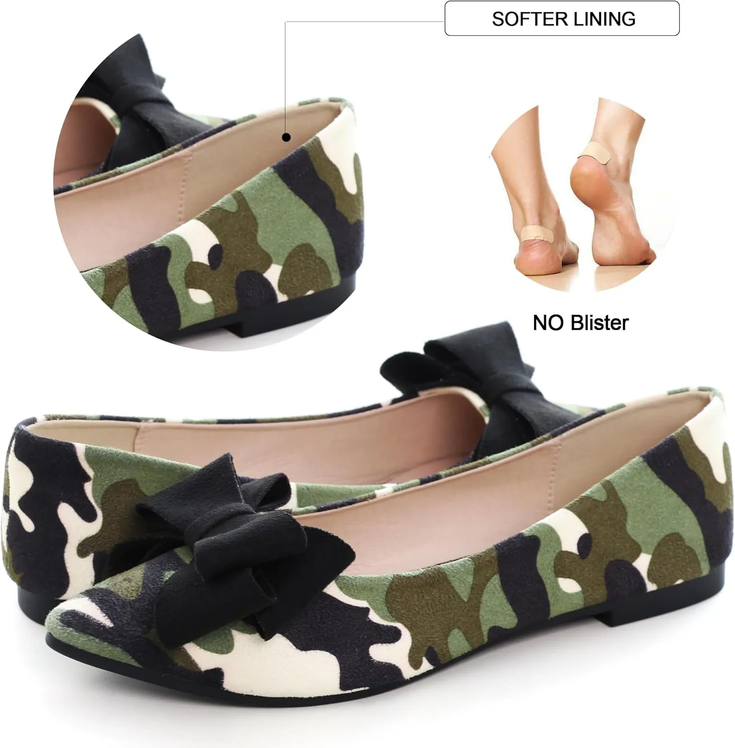 Dear Time Women's Casual Flats Bowknot Pointed Toe Ballet Flats Dressy Bridal Shoes Slip Ons Loafers for Women Comfortable Shoes