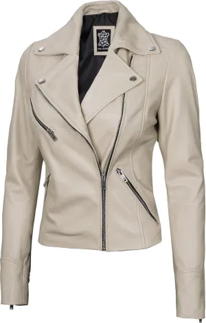 Decrum Asymmetrical Real Leather Jacket Women – Trendy Fashion Lambskin Womens Leather Jacket