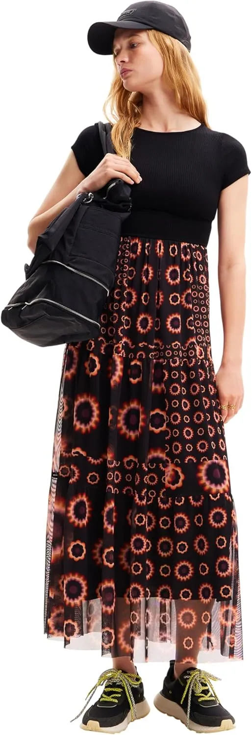 Desigual Women's Geometric Combination Midi Dress