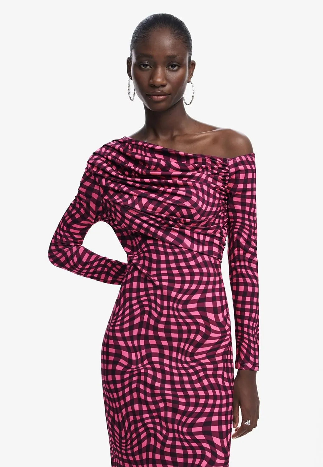 Desigual Women's Psychedelic Checkered Dress