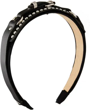 Devil Punk Rivet Headband PU Studs Hair Accessory For Adults Studded Rivet For Parties Nightclubs