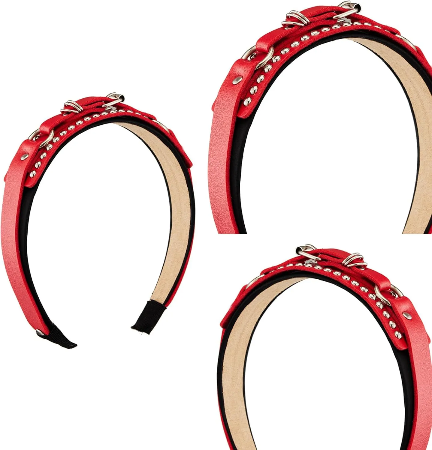 Devil Punk Rivet Headband PU Studs Hair Accessory For Adults Studded Rivet For Parties Nightclubs