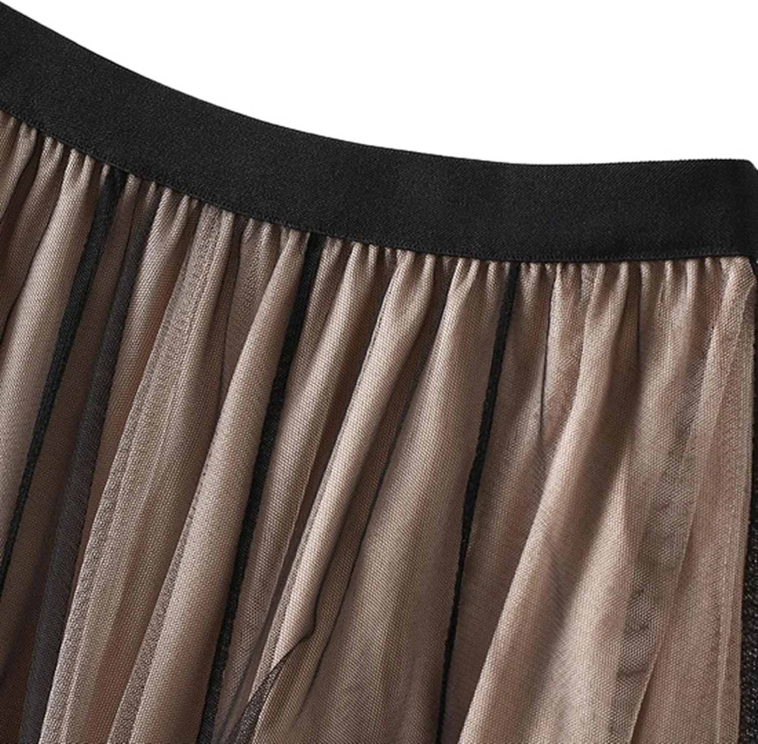 Dirholl Women's A-Line Fairy Elastic Waist Polyester Spandex Midi Skirt
