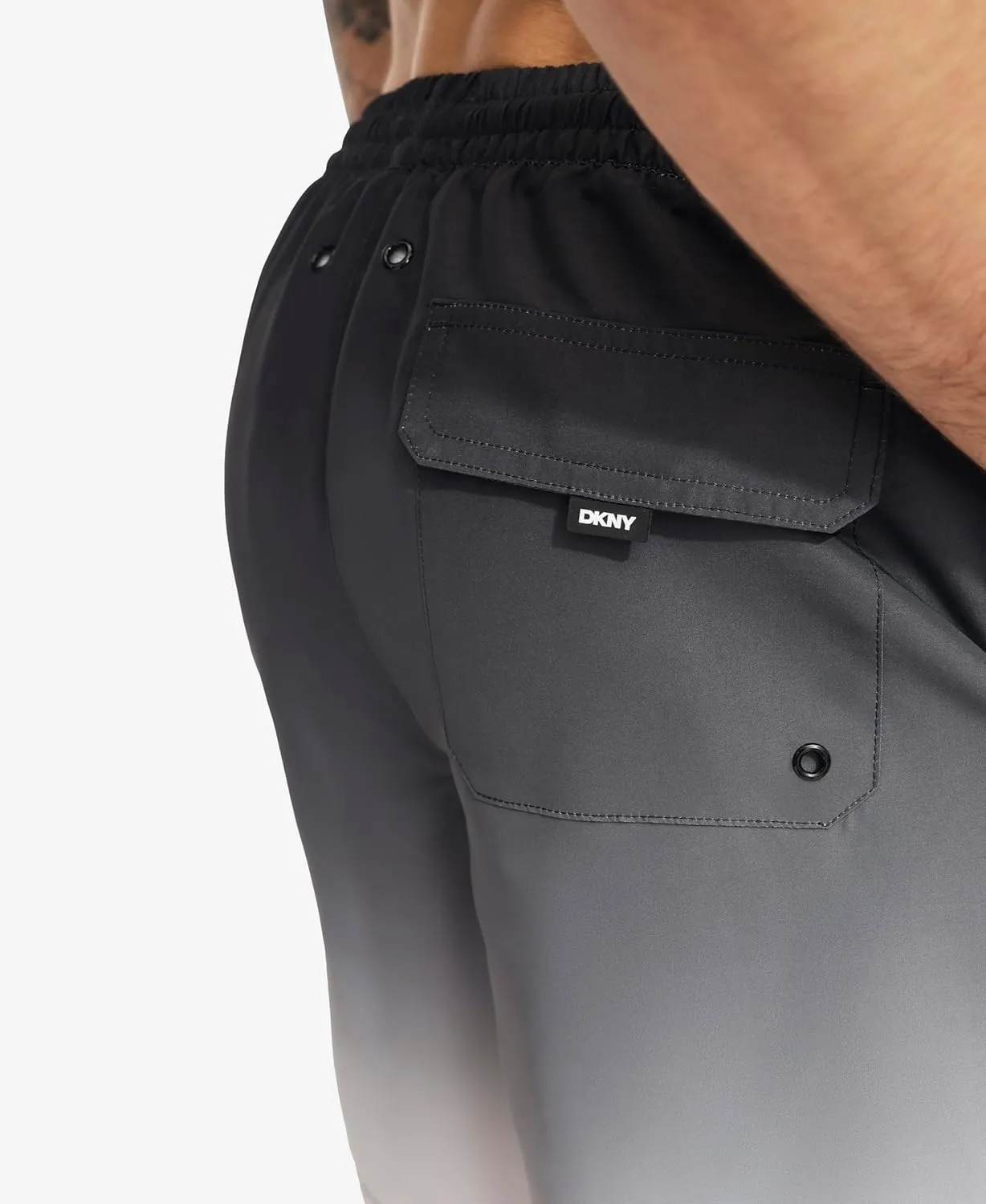 DKNY Men's Lightweight Quick Dry Volley UPF 40  Protection Swim Trunk