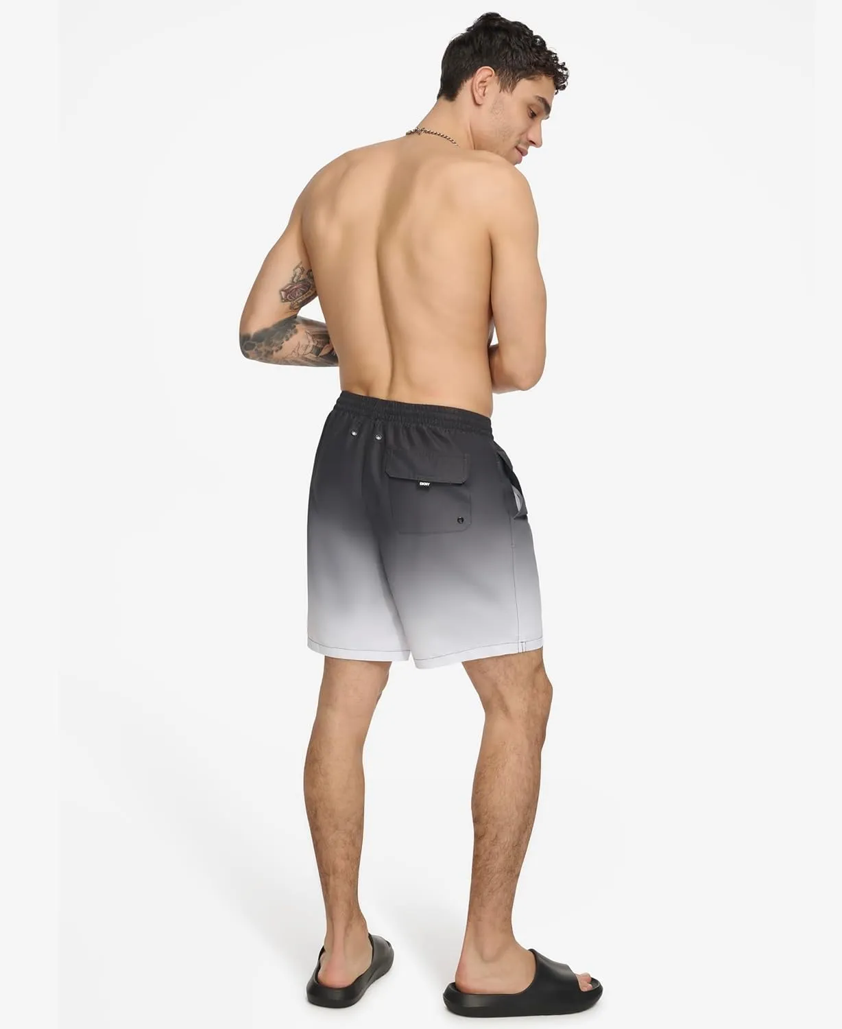 DKNY Men's Lightweight Quick Dry Volley UPF 40  Protection Swim Trunk