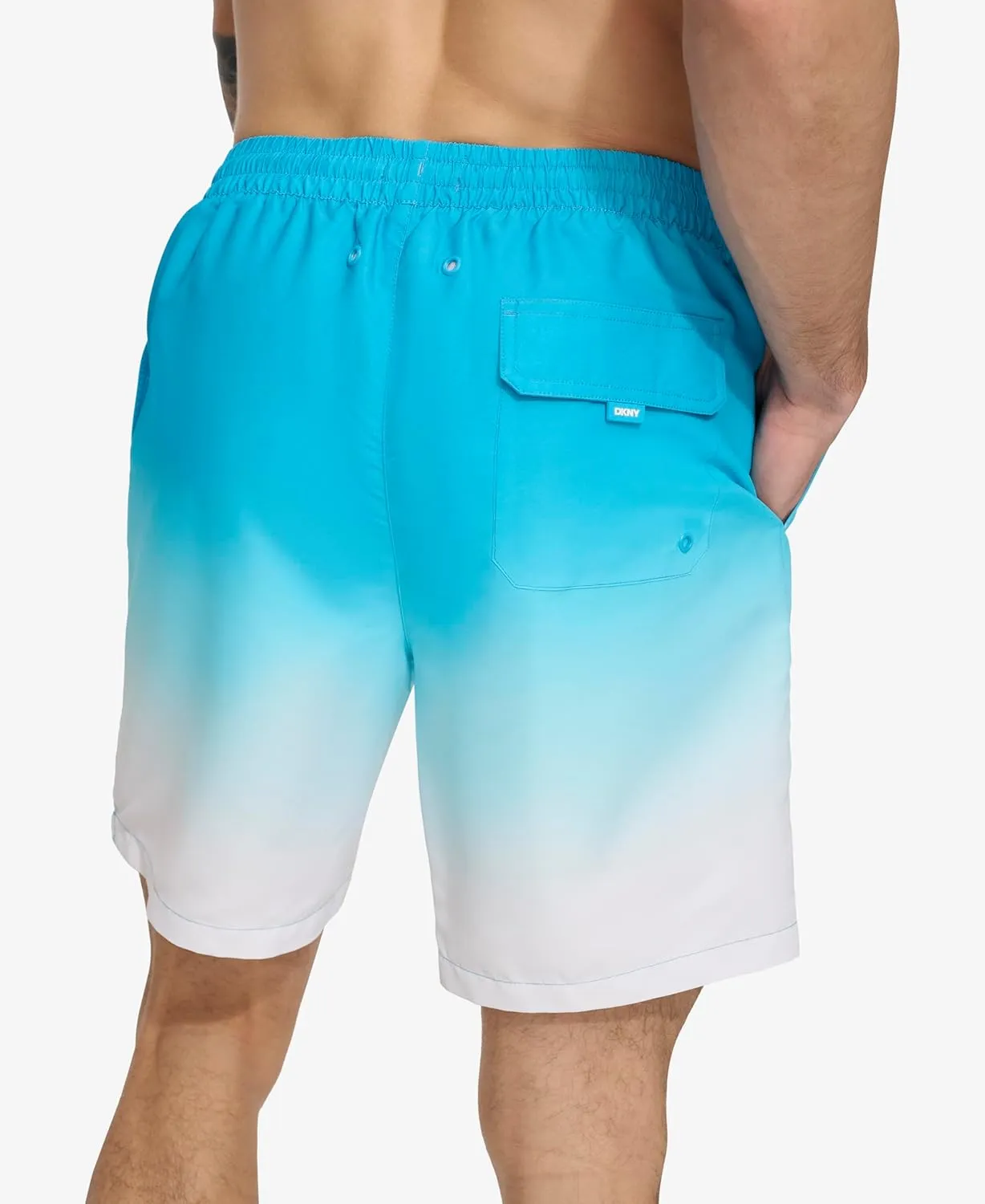DKNY Men's Lightweight Quick Dry Volley UPF 40  Protection Swim Trunk