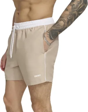 DKNY Men's Lightweight Quick Dry Volley UPF 40  Protection Swim Trunk