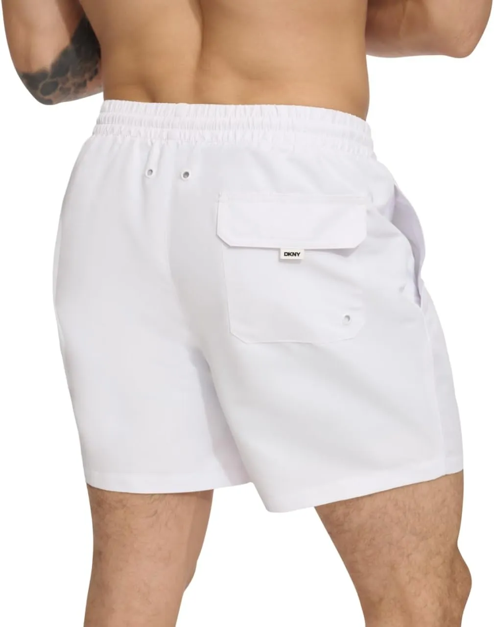 DKNY Men's Lightweight Quick Dry Volley UPF 40  Protection Swim Trunk
